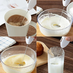 Handheld Electric Egg Beater Mini Battery Powered Milk Frother Coffee Drink Mixer Milk Foamer Cooking Essentials, Kitchen Tools