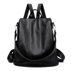 NEW Anti theft Backpack Purses High Quality Soft Leather Female Vintage Bag School Bags Travel Bagpack Ladies Bookbag Rucksack
