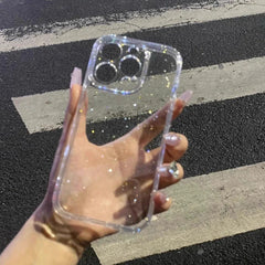 Soft Glitter Transparent Phone Case For iPhone 11 12 13 14 15 16 17 Pro Max Plus Air Shockproof Silicone Clear Bumper Cover