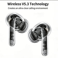 AT2-Wireless headphones with noise cancellation, in-ear type, equipped with a charging case, high-fidelity stereo sound.