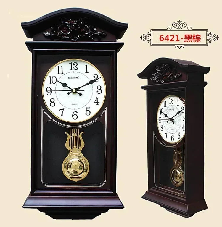 Large 3D Wall Cloc, Vintage European Pendulum Clock, Retro Modern Design Living Room and Farmhouse Decor Home Timepiece