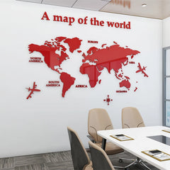 3D World Map Wall Sticker Acrylic Solid Color Crystal Bedroom Wall With Living Room Classroom Stickers Office Decoration Ideas