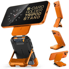 SUPCASE Magnetic Tripod Phone Stand Credit Card Holder for iPhone 16/15/14/13/12 Adjustable Phone Stand Compatible with MagSafe