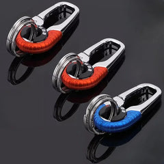 1/5pcs Men's Keychain Hook Stainless Steel Buckle Outdoor Carabiner Climbing Tool Double Ring Fishing Key Ring Car Accessories