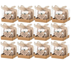 6/12/24PCS Guest Gift Candle for Wedding Wooden Tealight Candle Holders Bridal Shower Thank You Gifts for Baby Shower Home Decor