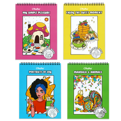 Ohuhu Anti-Stress Colouring Book Double-Sided Bleed-Resistant Paper Mindfulness Designs for Relaxation Spiral Bound Art Therapy
