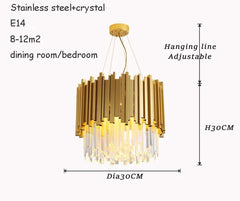 Luxury Crystal LED Ceiling Lamp Modern Gold Silver Living Room Chandelier Home Decoration Dining Room Pendant Lights