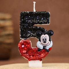 Hot Happy Birthday Number 0-9 Candles Cartoon Mickey Minnie Mouse Candle Cake Cupcake Topper Party Decoration Supplies DIY Gifts