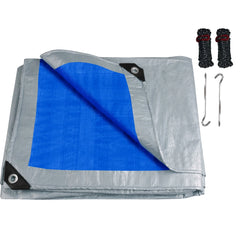 Large PE Tarpaulin Waterproof Tarp Sheet Cover with Reinforced Grommets Rainproof Tarps for Pool Caravan Garden Furniture Covers