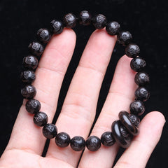 Natural Ebony Tibetan Prayer Turning Wheel Six-Character 8Mm 108 Beads Mara Necklace Rosary Beads