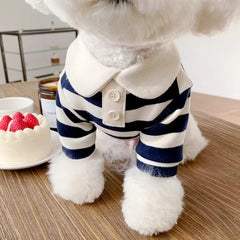 Summer Polo Shirt for Dogs Puppy Clothes Bichon Frise Chihuahua Stripe Dog Sweatshirt Dog Cooling Vest for Small and Medium Dogs Pet Shop Pet Clothing