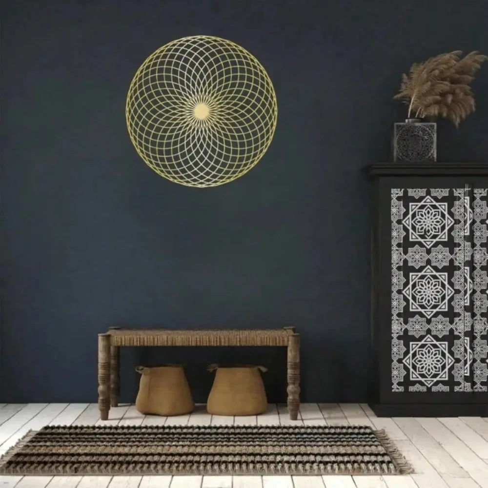 Sacred Geometry Wall Art Yantra Mandala Metal Sculpture Zen Home Decor Spiritual Meditation Gift