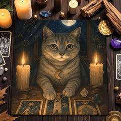 Divination Altar Cloth Civet Cat Tarot Tablecloth For Tarot Card Reading Decorative Voo-Polyester Oracle Card Mat