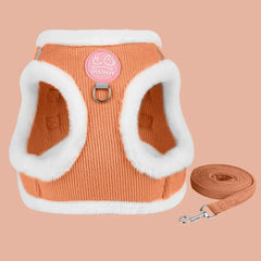 Winter Warm Chihuahua Dog Harness with Fur Walking Pet Harnesses and Leash Set for Small Dogs Puppy Yorkies mascotas Accessories Pet Shop