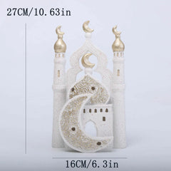 Ramadan Ornaments Resin Material Mosque Islamic Castle Statue Family Tabletop Atmosphere Decoration Architectural Style Gift