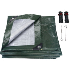 Large PE Tarpaulin Waterproof Tarp Sheet Cover with Reinforced Grommets Rainproof Tarps for Pool Caravan Garden Furniture Covers