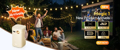 BYINTEK R20 Max Mini Projector 4K DLP Smart WiFi Android 11.0 LED 1080P Outdoor Home Theater Projectors With 15600mAh Battery