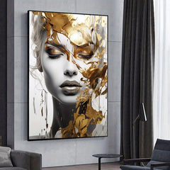 Modern Abstract Woman Face Print Art Posters, Wall arts Canvas Painting, Living Room and Bedroom Decor Cuadros No Framed