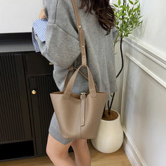 2-Piece PU Leather Tote & Crossbody Bag Set for Women