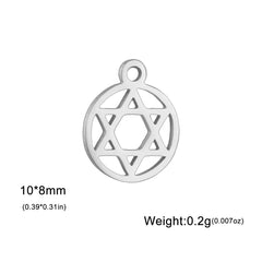 Teamer Stainless Steel Jewish Star of David Israel Map Hebrew Letter Charm Pendant for Jewelry Making Necklace DIY Wholesale