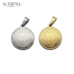 ACEROLL Stainless Steel Catholic Pendant Charms of Saint Benedict  for Christian