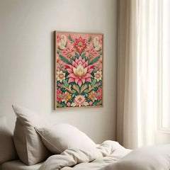 Vintage Traditional Indian Lotus Flower Meditation Zen Pichwai Poster Canvas Painting Wall Art Pictures Home Yoga Interior Decor