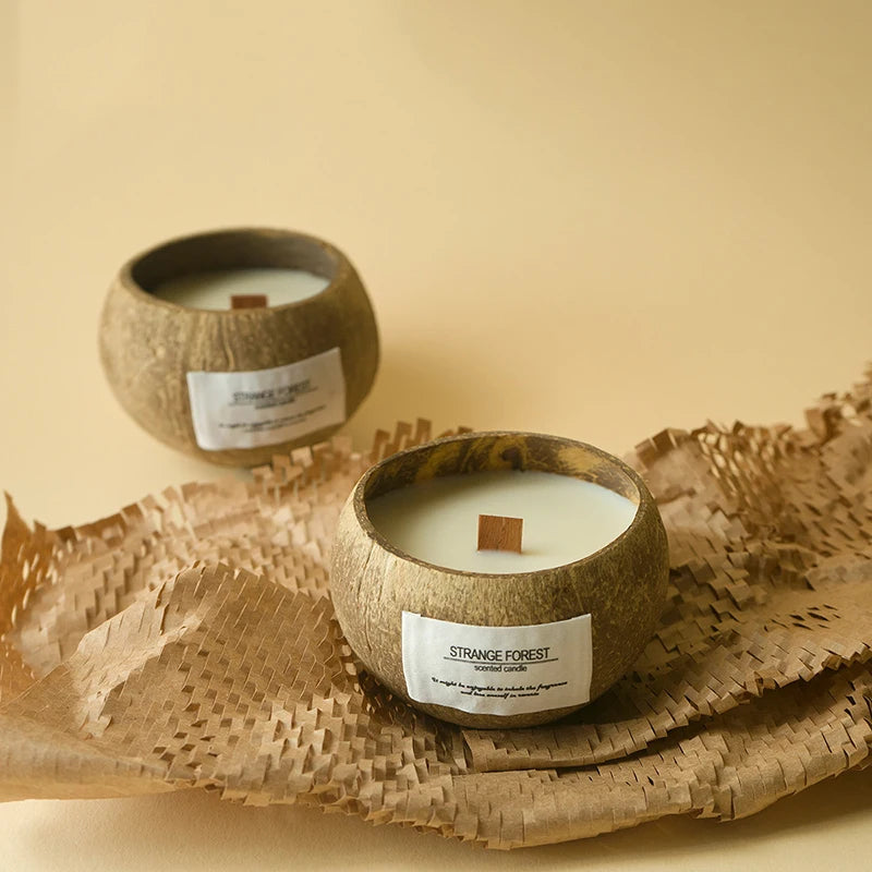 Coconut Shell Aromatherapy Candle Essential Oil Fragrance Premium Plant Wax Fragrance Home Companion