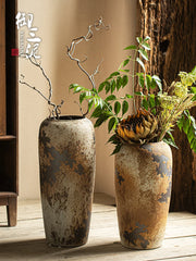 Large Size Ceramic Flower Vase Rural Style Standing Flower Pot Home Decorative Accessories for Living Room Bedroom Dining Table