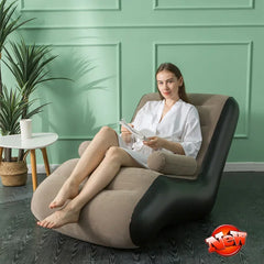 1Pc Inflatable Lazy Sofa Home Leisure Fashion Comfortable  Inflatable  Bed Indoor Collapsible Bed Leisure Corner Sofa Living Room Furniture