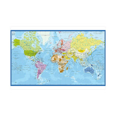 Wall Poster Map of The World French Language Polyester Vinyl Painting Office School Supplies Home Decoration Carte Monde