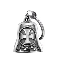 Vintage Christian Jesus Cross Bell Pendant Motorcycle Bell Necklace Punk Biker Religious Exorcist Lucky Jewelry for Men's