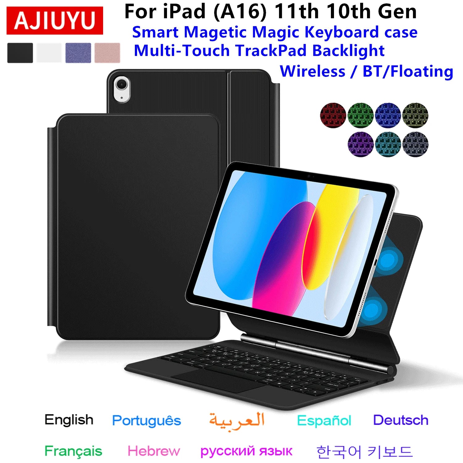 Magic Keyboard for iPad A16 2025 11th 11" Magnetic Case for iPad 10 10th 11th Generation Floating Stand Multi-Touch Keyboard