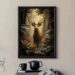 Vintage Dark Gothic Insect Moth Wood Animals Deer Owl Botanical Poster Canvas Painting Wall Art Pictures Home Interior Decor