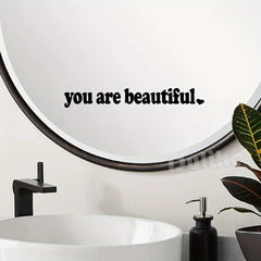 Inspire Motivational Quote Decal You Are Beautiful Mirror Vinyl Sticker Believe in yourself Stickers Bathroom Fitting Room Decor