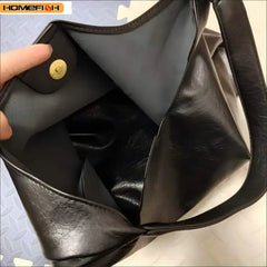 Homefish New Tote bag 100 hand bill of lading shoulder women's bag retro simple large bag Tote bag