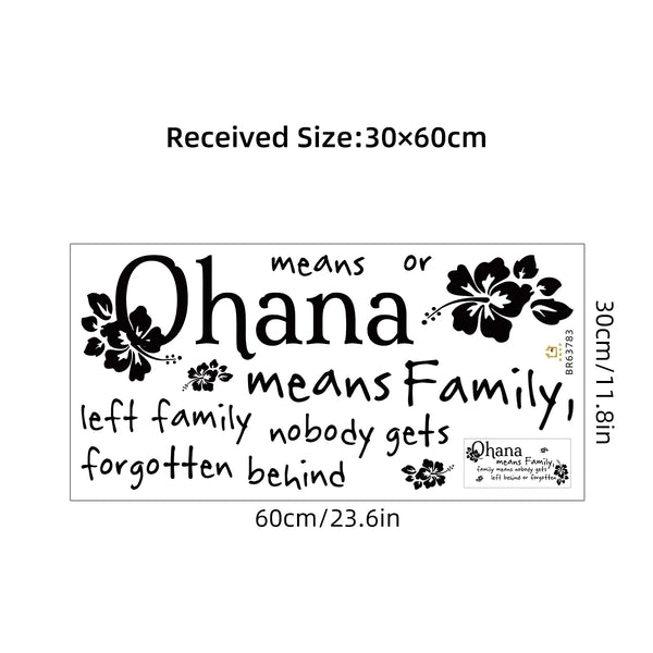 English“Means Family Means Nobody Get Left Behind ”Art Text Wall Stickers Study Room for Children Bedroom Living Room Decoration