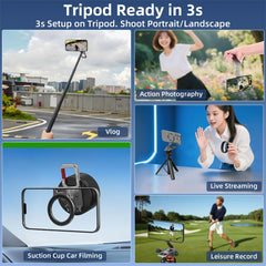 Magnetic Phone Mount for MagSafe Maglock Tripod Adapter Magnet Golf Gym Workout Stand Metal Carabiner Dual Holder for iPhone 17