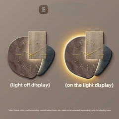 [3D imitation]Modern Clock with Light Design Clock Minimalism Wall Clocks Stylish Large Living RoomMechanism Silent Decor