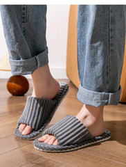 Men’s Open Toe Slippers Anti-Slip Indoor Home Shoes