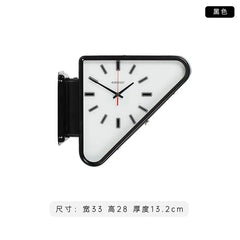 Metal Triangle Wall Clock with Double Sides Industrial Pendulum for Cafe Bar Retro Hanging Clock Silent Non-Ticking Decor Clocks