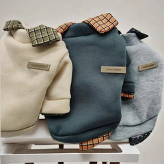 Pet Dog Clothes Warm Winter Shirt Patchwork Hoodie Jacket for Small Dog Coat Bear Hoodie Pet Plaid Shirt Pet Shop Pet Clothing