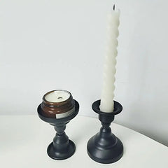 Candle Holder Rust-proof Simple Style Retro Appearance Decorative Iron Candle Display Stand Dining Table Ornament Home Supplies