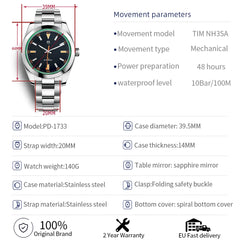 PAGANI DESIGN 2026 New Z-Blue Men's Mechanical Watches Luxury Sapphire Glass 8215 Automatic Watch For Men Stainless steel Clock