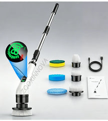 Electric Spin Scrubber, Bathroom Cordless Cleaning Brush Power Scrubber with  Replaceable Brush Heads, Electric Cleaning Brush