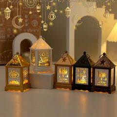 Creative Eid Mubarak Candle Lamp Islamic Ramadan Crescent Moon and Star Night Light Muslim Party Decor Eid Party Supplies