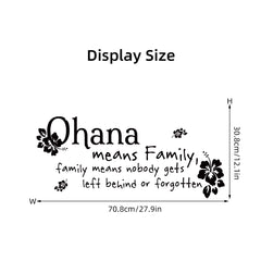 English“Means Family Means Nobody Get Left Behind ”Art Text Wall Stickers Study Room for Children Bedroom Living Room Decoration
