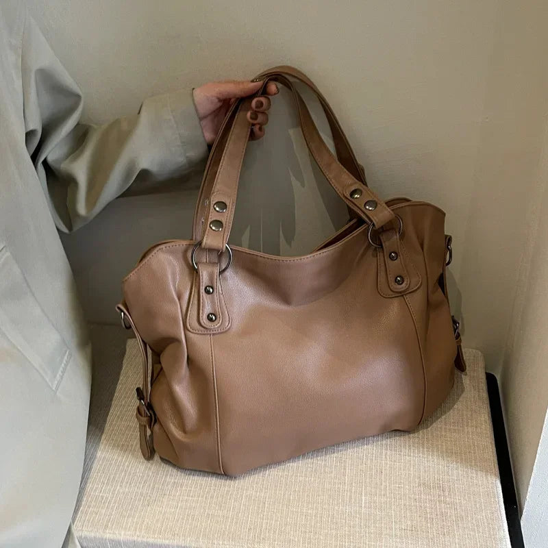High Quality PU Shoulder Bag for Women – Contrast Zipper Style