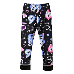 Girls Warm Plush Long Pants for Autumn Spring Cartoon Butterfly Striped Soft Cozy Leggings Fleece-Lined Bottoms Kids Casual Wear