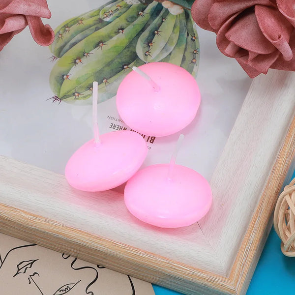 6/10/16Pcs Unscented Discs Candles Floating For Valentine's Day Party Wedding Home Bathtub Decor Romantic Confession Candlelight