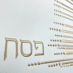 Passover Seder Matzah Cover with 3 Pockets for the 3 Matzos Embroidered PU Leather Pesach Table Essential Decorations